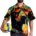 thumbnail image 4 of Retro Dog Men's Short Sleeve Casual Printed Button Down Beach Shirts Hawaiian Style Unisex Summer Shirt, 4 of 6