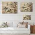 thumbnail image 4 of Designart "Birds in Pine Trees A Natural Harmony II" Animals Print on Natural Pine Wood, 4 of 5