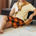 thumbnail image 4 of Mens Pajama Shorts, plaid halloween Sleep Shorts Men Pajama Bottoms Lounge PJ Shorts with Pockets, 4 of 6