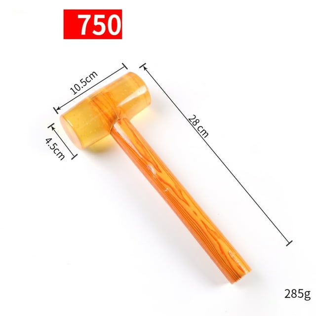 Oubit Rubber Mallet,Rubber Hammer Transparent Wooden Transparent Hammer Rubber Mounted Hammer Precision Engineered