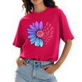 thumbnail image 4 of Women's Workout Tee - Athletic Plus Size Top - Short Sleeve Cotton - Trendy 2025 Design | Baberdicy | Womens Fashion Workout T Shirts Athletic Plus Size Tops Summer Trendy (Hot Pink | L), 4 of 9