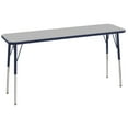 thumbnail image 1 of ECR4Kids 18in x 60in Rectangle Premium Thermo-Fused Adjustable Activity Table Grey/Navy/Navy - Standard Swivel, 1 of 2