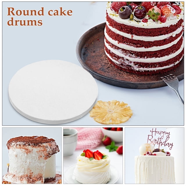 HOOWIFFY 6 Pcs Planches à Gâteau Rondes en Papier Blanc Plateaux de Base pour Cuisson avec Structure Ondulée Stable