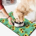 thumbnail image 2 of Retro Floral Pet Food Mat - Boho Watercolor Flower Pattern, Waterproof Dog Bowl Mat for Messy Eaters, Large Size 18x12 Inches, 2 of 6