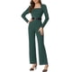 thumbnail image 1 of INSPIRAR CHIC Mono Elegante para Mujeres Cuello Cuadrado de Manga Larga Pantalones Anchos Traje de Romper XL Verde, 1 of 5