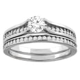 thumbnail image 1 of 10K White Gold 0.66 ct Round Diamond 2-pc Bridal Ring Set, size 8.5, 1 of 2