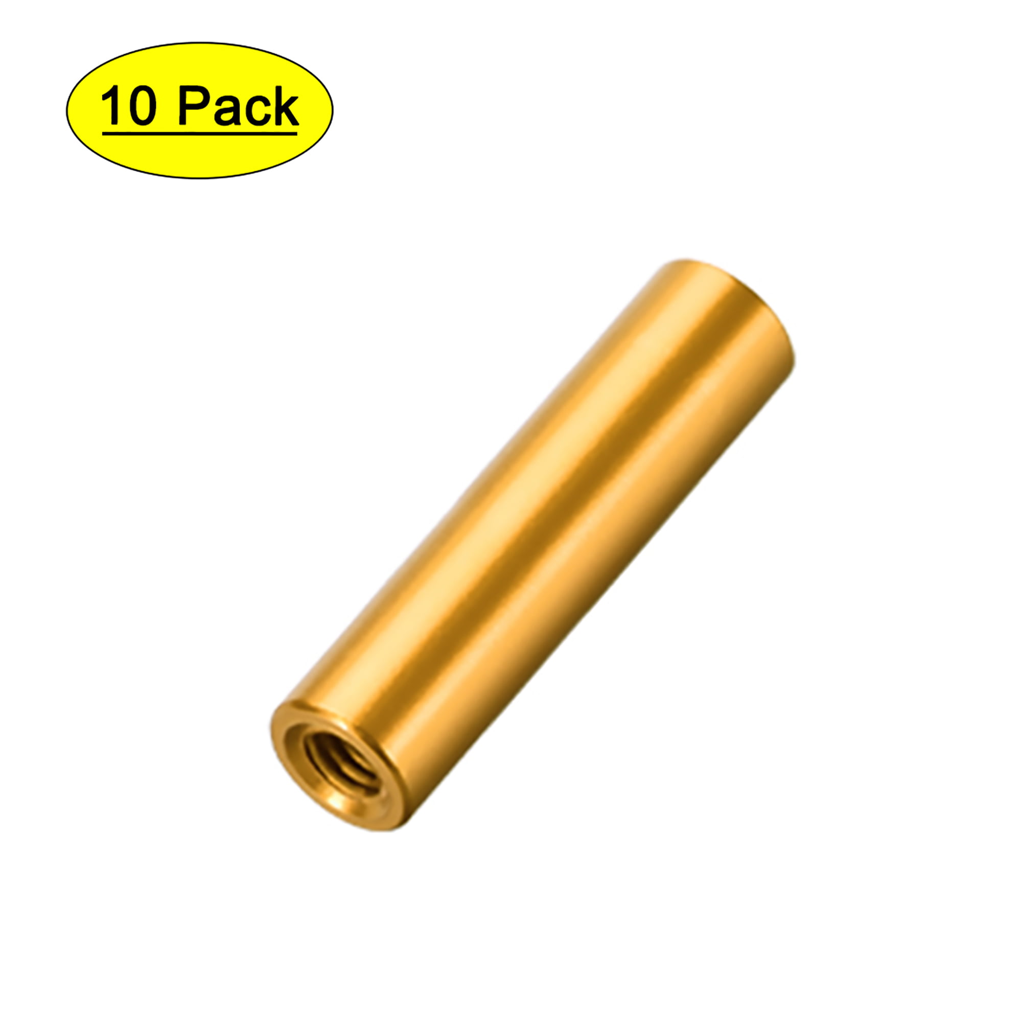 10 Pcs M3x20mm Round Aluminum Standoff Column Spacer Female Golden Tone for DIY 