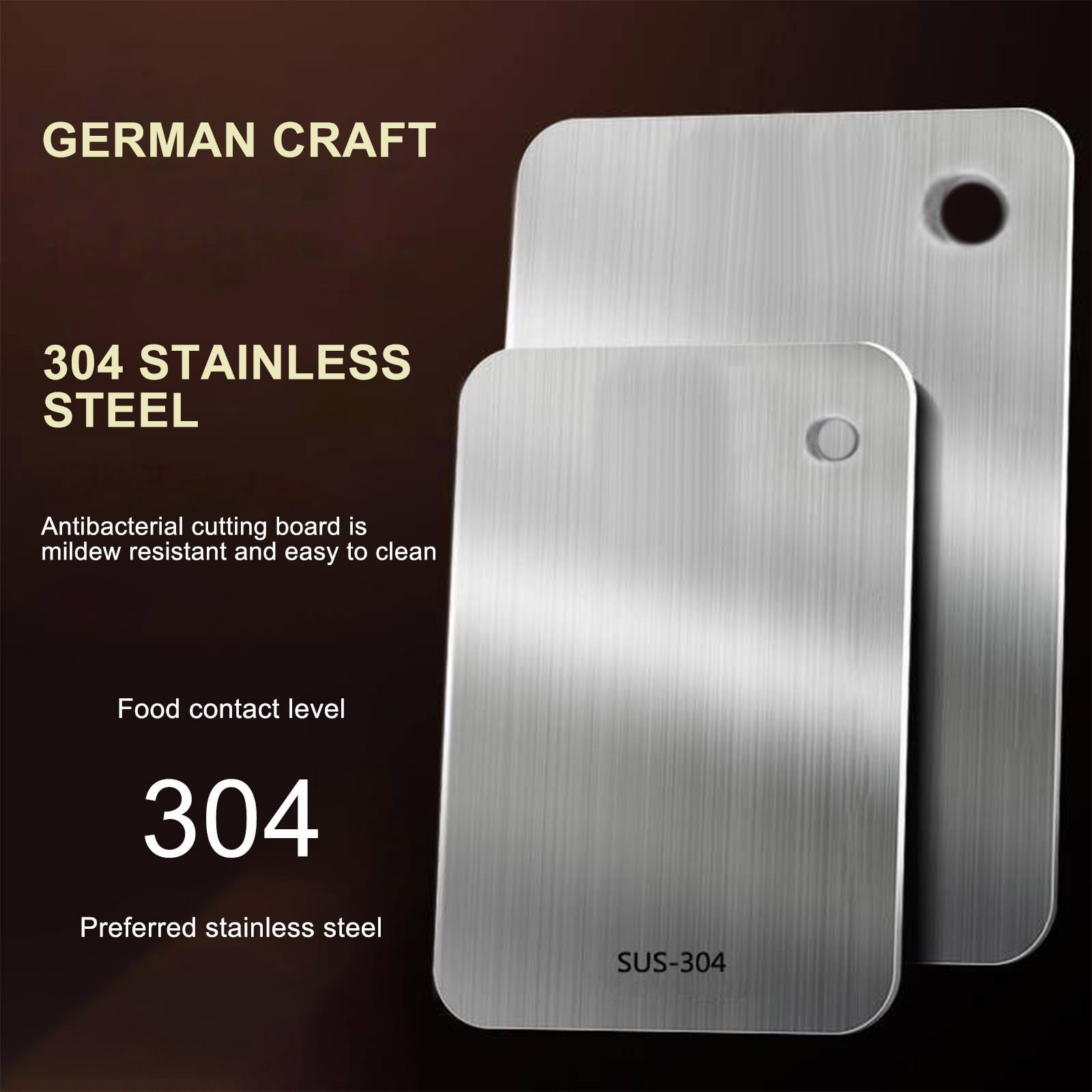 LACKUST Food Grade Stainless Steel Cutting Board,Cutting Boards for Kitchen Clearance,304/316,Dishwasher Safe,for Meat,Fruit,Veg,D