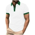 thumbnail image 2 of Golf Shirts for Men Short Sleeve T-Shirts Mens Casual Plaid Printed Pullover Button Collared Breathable Slim Athletic Workout Tees Tops, 2 of 5