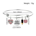 thumbnail image 2 of Teacher Dangle Bangle Gift,Apprecation Silver Pendant Bracelet For Women Lady Teacher Birthday Christmas Teacher's Day "It Takes A Big Heart To Teach Little Minds", 2 of 2