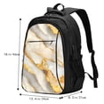 thumbnail image 2 of Travel Shoulder Computer Backpack 18 X 13.4 X 8.3in With Usb Cable And Music Jack Multi-Space Pocket Grey And White Gold Marble, 2 of 7