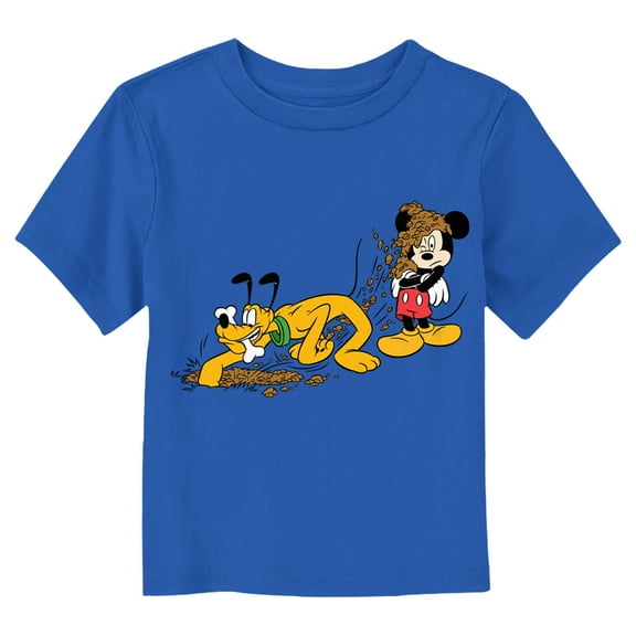 Toddler's Mickey & Friends Goofy Digging  Graphic Tee Royal Blue 4T