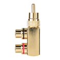 thumbnail image 3 of 2 Uds Macho, Adaptador De Tres Vías Audio Video A Conector Hembra Divisor ángulo Recto, 3 of 7