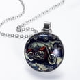 thumbnail image 2 of Motorcycle Stunning Glass Circular Pendant Necklace - Elegant Jewelry for Women, 2 of 5