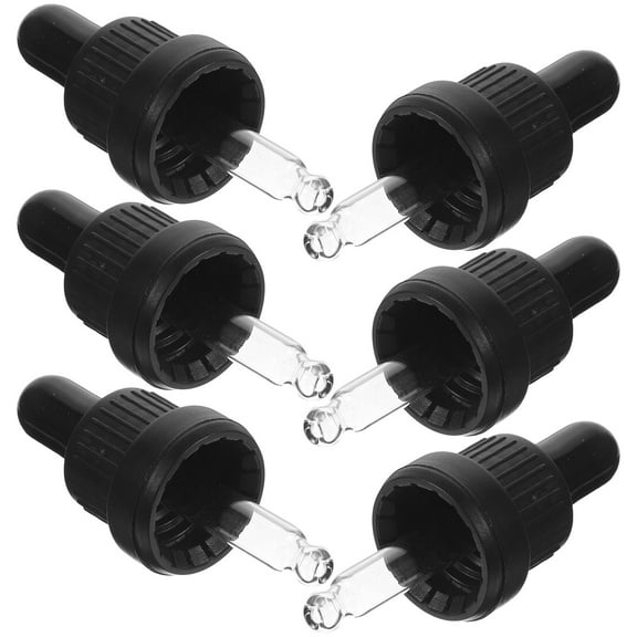 HEMOTON 6 Pcs Packaging Dropper Oil Glass Dropper Food-grade Dropper