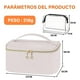 thumbnail image 4 of Cosmetiquera para Maquillaje Pequeña Impermeable, Bolsa de Maquillaje Compartimento, Neceser Mujer Portátil, Cosmetiquera de Viaje Mujer Cuero Duradera Estuche, Bolsa PVC Transparente, Blanco, 4 of 6