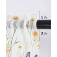 thumbnail image 6 of Yellow Daisy Floral Tier Curtains 24 Inch Length,Sheer Curtains for Bedroom Living Room Window Spring Rustic Botanical Flowers Rod Pocket Drapes Kitchen Curtains Small Half Window 27.5"x24" 2 Panels, 6 of 6