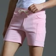thumbnail image 7 of AXXD Mens Shorts Casual Pink Summer Solid Fashion Pockets Cotton Sports Elastic Mid-waist Lace-up Shorts New Arrival, 7 of 7