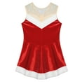 thumbnail image 4 of YONGHS Kids Girl Christmas Velvet Santa Claus Dress with Hat Ice Skating Leotard Ballet Dancewear Red 14, 4 of 7