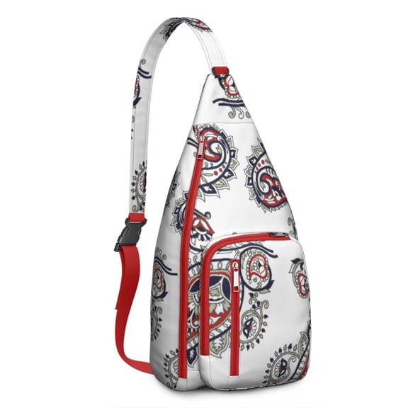 Retro Paisley Sling Backpack - Classic Bohemian Print Crossbody Shoulder Bag, RFID Blocking Secure Pockets for Urban Commute