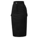 thumbnail image 3 of Gibobby faldas para mujer invierno Falda de mezclilla dividida en la espalda delgada de cintura alta informal sólida para mujer con bolsillos(Negro， S), 3 of 4