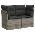 thumbnail image 2 of vidaXL Garden Sofa Set Grey PE rattan Large Adjustable Armrests, 2 of 9