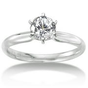 1 Carat Round Diamond Solitaire 14kt White Gold Engagement Ring