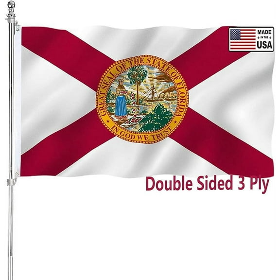 Florida Flag 3x5 Double Sided Outdoor State Flags Heavy Duty 3 Ply with Durable Canvas Header and Brass Grommets Vivid Colors