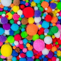 Adeweave 1000 Assorted Pom Poms– Multicolored Craft pompoms for DIY