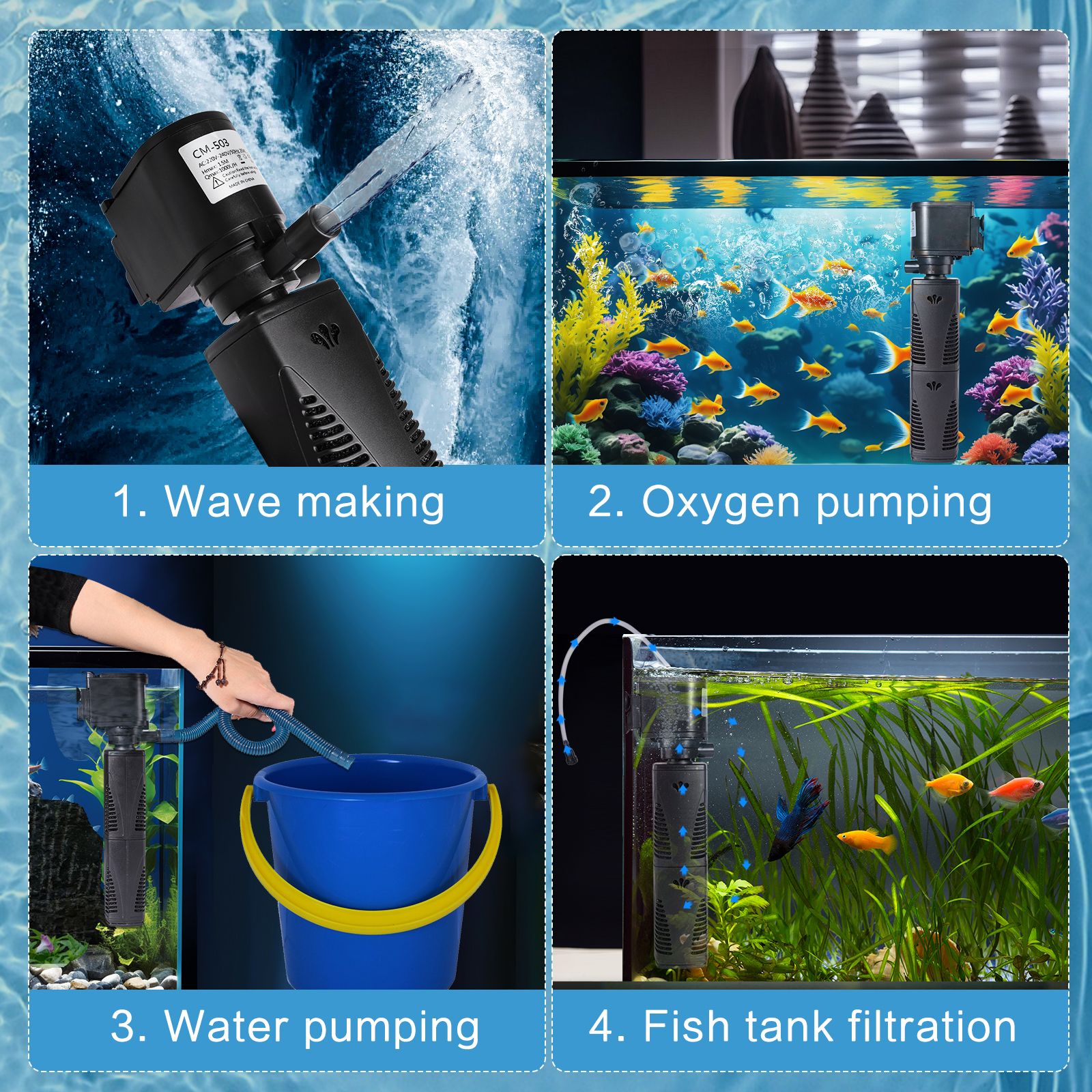 Finaqua Aquarium Filter 300 GPH for 20-75 Gallon Tanks photo 6