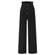 thumbnail image 5 of Pantalones palazzo de lino de cintura alta y pierna ancha para mujer, con cordón y bolsillos, 5 of 6