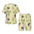 thumbnail image 1 of Fotbe Green And Purple Grapes Pijama Estampada de 2 Piezas para Niños – Ropa de Dormir de Manga Corta Cómoda para Niños y Niñas, Camiseta y Shorts de Algodón-Small, 1 of 6