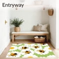 thumbnail image 3 of ODIKA 5'x7' Machine Washable Non-Slip Area Rug, Sweet Pollen Collector Daisy Meadow Wanderer Journey High Traffic Rug with Pad, Green, 681786, 3 of 8