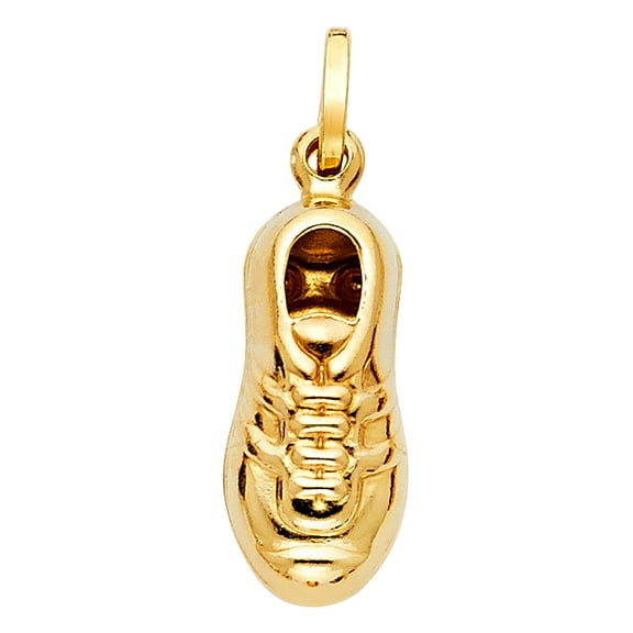 14k Yellow Gold Soccer Boot Cleats Athletic Shoes Pendant Players Athlete Charm Jewelry Female