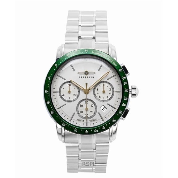 Zeppelin New York Chronograph Stainless Steel White Dial Quartz 8878MB4 Men's Watch