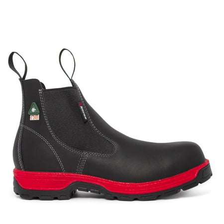 

ROYER Men s Romeo GTR 6” All Leather Composite Toe Non-Metallic Slip-On Work Boot Black/Red - 5630GTR BLACK/RED