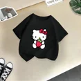 thumbnail image 5 of Bonita camiseta de verano de la marca de dibujos animados de Sanrio Hello Kitty Cate para niñas, camiseta de moda informal de calle, camiseta de cuello redondo para niñas, 5 of 5