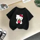 thumbnail image 5 of Bonita camiseta de verano de la marca de dibujos animados de Sanrio Hello Kitty Cate para niñas, camiseta de moda informal de calle, camiseta de cuello redondo para niñas, 5 of 5