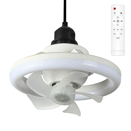 

E27 Ceiling Fan Bulb with LED Light and Remote Control Chandelier RGB Color Dimmable Ventillator Lamp Home Decoration