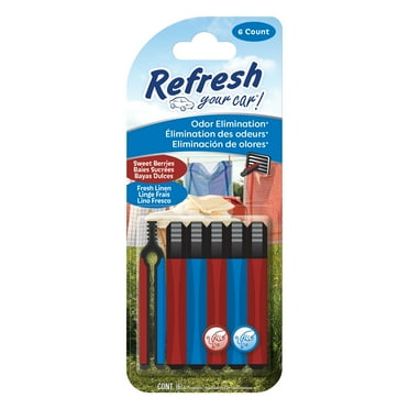 Refresh Your Car! Sweet Berries & Fresh Linen Car Air Freshener Vent Stick - 6 Count