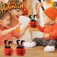 thumbnail image 5 of QLUEWX Halloween Plush Toys Pumpkin with Witch Legs, Soft Fluffy Stuffed Pumpkin Doll with Striped Boots, Cute Halloween Decor for Tiered Tray Tabletop Shelf Home Party Holiday Gift, 5 of 6