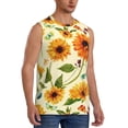 thumbnail image 2 of Uemuo Sunflowers And Butterflies Pattern Men's Sleeveless T-Shirt,Muscle Athletic Tank Top, Moisture-wicking Quick-dry Breathable Classic Tee Top for Gym Run Outdoor Sports-X-Large, 2 of 8