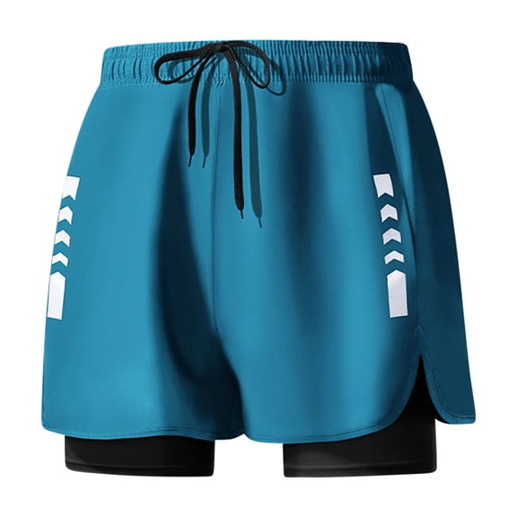 Riecok Big and Tall Mens Shorts Summer Elastic Waist Shorts with Liner Solid Running Workout Clothes