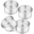 thumbnail image 1 of Experiencia de horneado saludable, juego de moldes para pasteles de acero inoxidable no tóxicos y resistentes, distribución uniforme del calor, fácil liberación, 4 piezas de utensilios para hornear, 1 of 6
