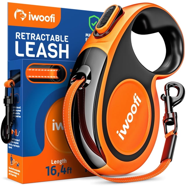 Correa retráctil para perros IWOOFI New 2025 de 5 m para perros de hasta 50 kg