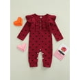 thumbnail image 2 of Kiapeise Baby Girls Valentine's Day Romper Heart Print Long Sleeve Jumpsuit, 2 of 8