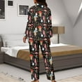thumbnail image 7 of Kuiaobaty Mushroom Flower Santa Claus Print Womens Pajamas Set Long Sleeve Sleepwear Button Down Nightwear Soft Pj Lounge Sets, Size 3XL, 7 of 7