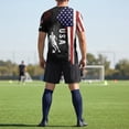 thumbnail image 5 of 2026 Soccer Cup Retro Jersey for Men, Round Neck Short Sleeve Pullover with National Flag & Player Graphic Print for Fan Gathering & Streetwear Dark Blue L, 5 of 7