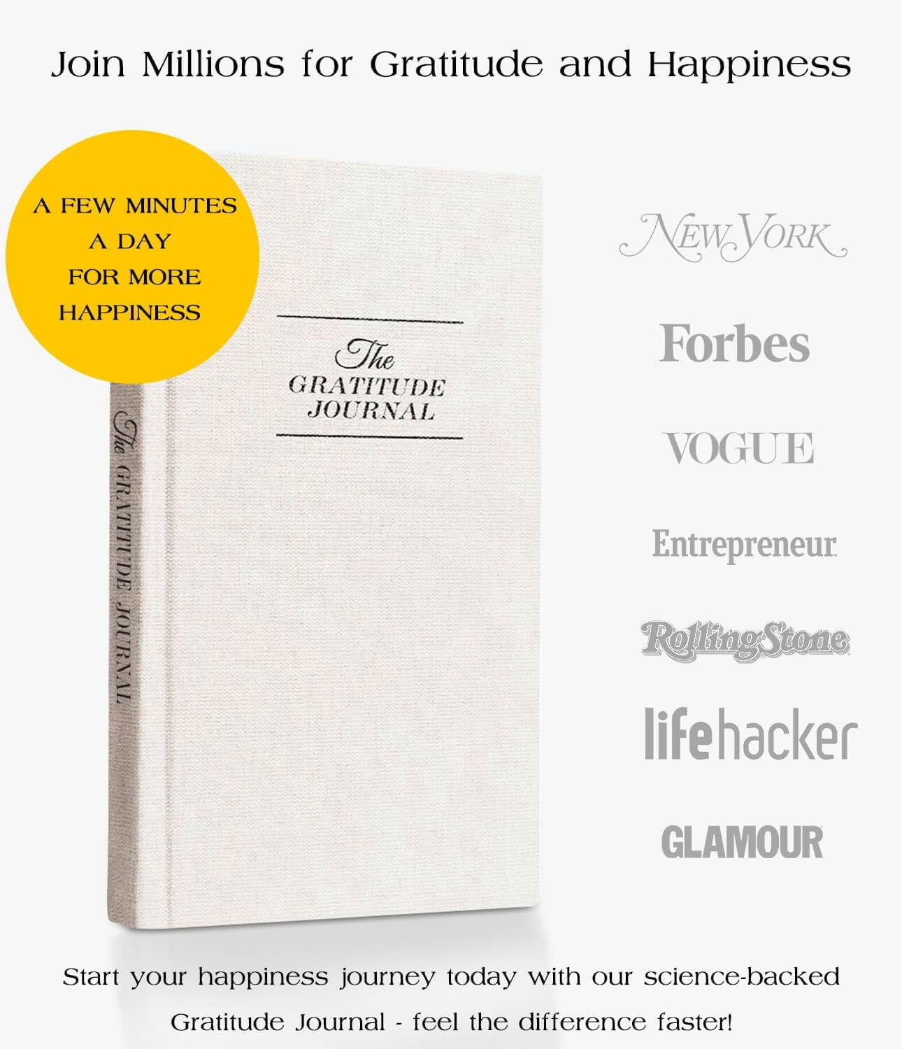 The Original Gratitude Journal - 5 Minute Gratitude Practice with Inspiring Prompts & Quotes for Mindfulness, Reflection & Personal Growth 2026 - Wellness Journal for Men & Women