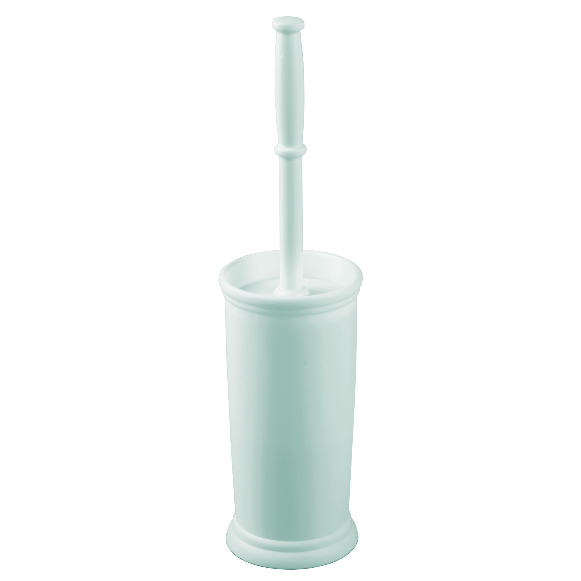mDesign Toilet Brush with Holder Bronze Plastic Free Standing Toilet Brush Set Includes Hygienic Toilet Brush Holder and Brush 